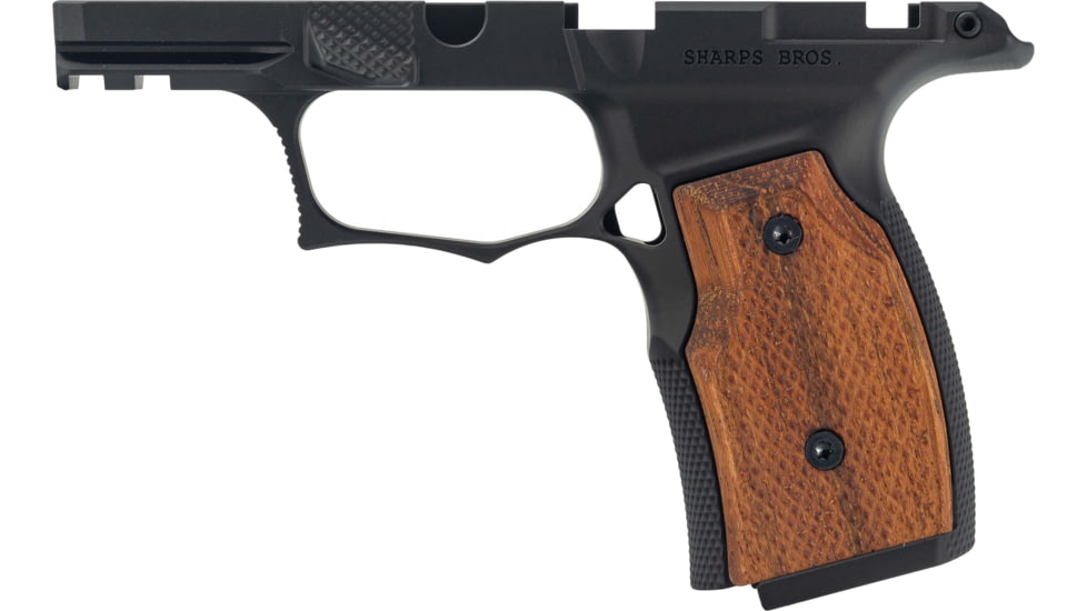 Sharps Bros. P365x/p365xl Grip Module - Black Anodized/brazilian Cherry W/ Manual Safety Cut - SBGM02
