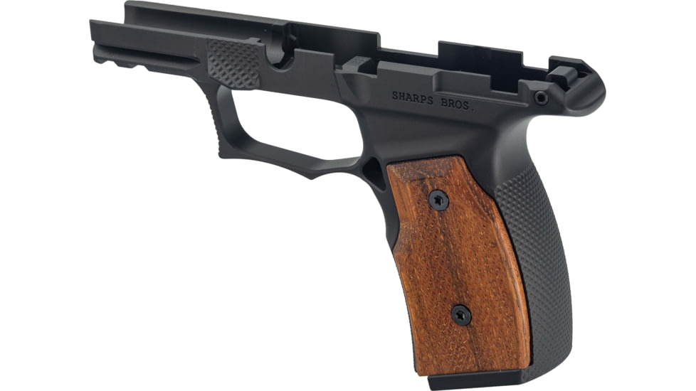 Sharps Bros. P365x/p365xl Grip Module - Black Anodized/brazilian Cherry W/ Manual Safety Cut - SBGM02