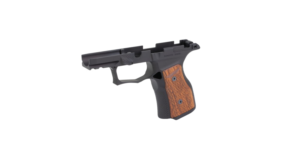Sharps Bros Sharps Bros P365X/P365XL Pistol Grip Module, Black Anodize With Brazilian Cherry Grips, Manual Safety Cut, SPB-SBGM02-G3