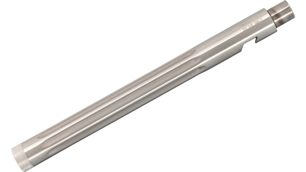 Shaw Ruger 22 Charger 22 LR Threaded Pistol Barrel, Straight Flute, 10in, Bull Profile, 1-16 Twist, 1/2-28 Thread, Polished Stainless, 22CHBSSSF10TM