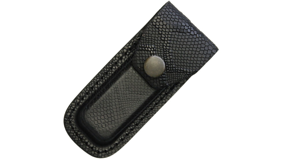 Sheath Leather Belt Pouch, Fits 3in To 3.5in Folding Knife, Snake Pattern, Leather Construction, SH1204