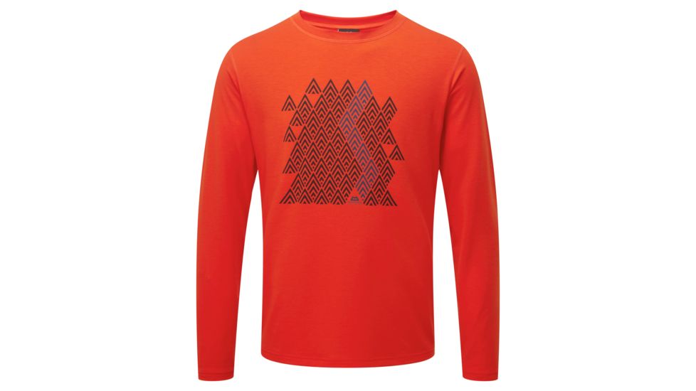 SHED-Mountain Equipment ZigZag LS Tee, Cardinal Orange, Large, 86-22-L-DEMO