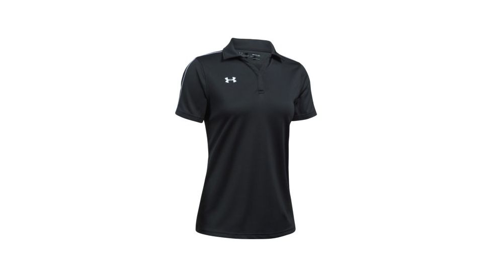 SHED, Under Armour Corporate Tech Polo - Womens, Black/White, Small, 1309537-1-S