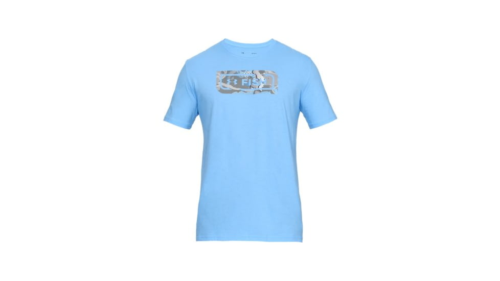 SHED, Under Armour Fish Icon Novelty Tee - Mens, Carolina Blue, Large, 1328160-475-L