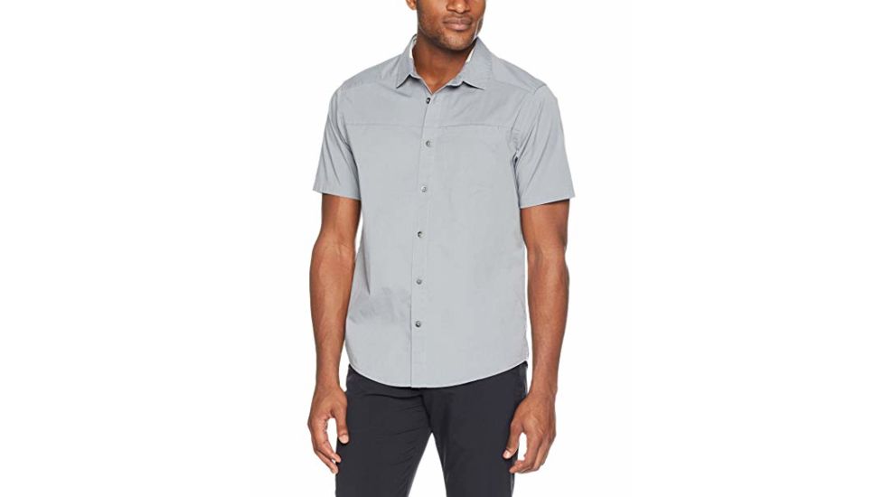 SHED, Under Armour Pierpoint Woven Short Sleeve Shirt - Mens, Mod Gray, Large, 1304644-11-L