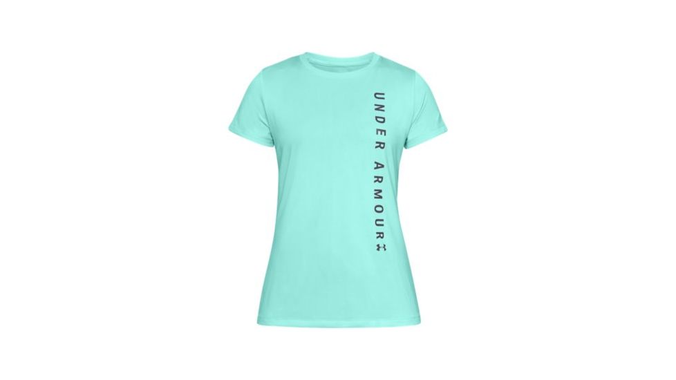 SHED, Under Armour Tech Wordmark Tee - Womens, Neo Turqoise, Small, 1345686-361-S
