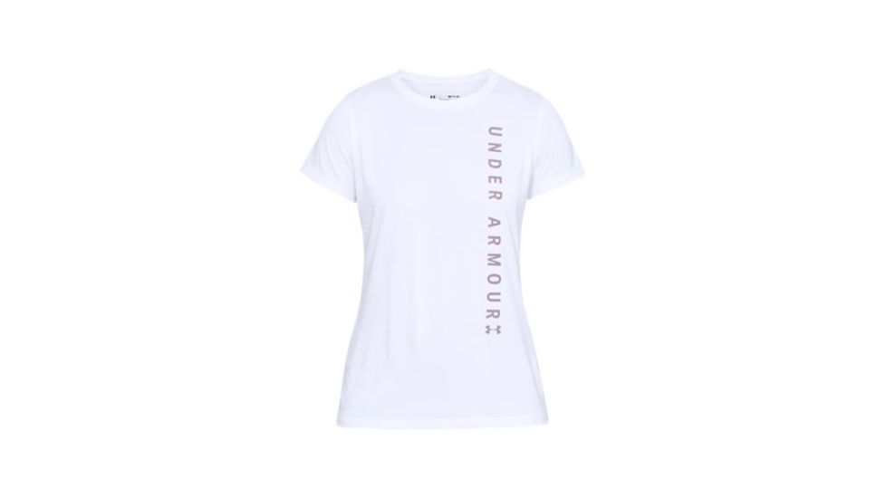 SHED, Under Armour Tech Wordmark Tee - Womens, White, Small, 1345686-100-S