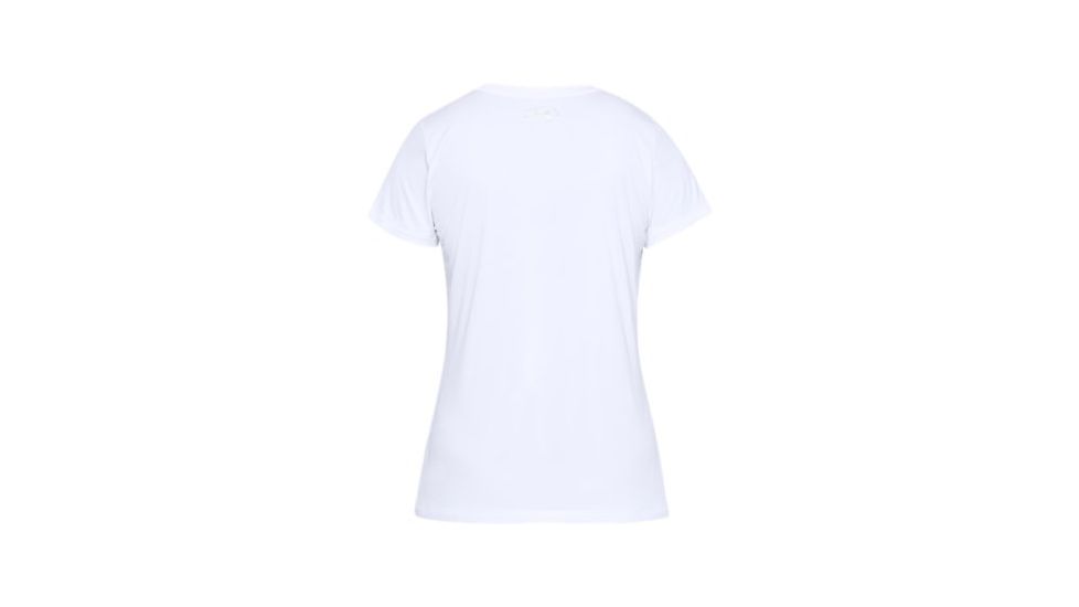 SHED, Under Armour Tech Wordmark Tee - Womens, White, Small, 1345686-100-S