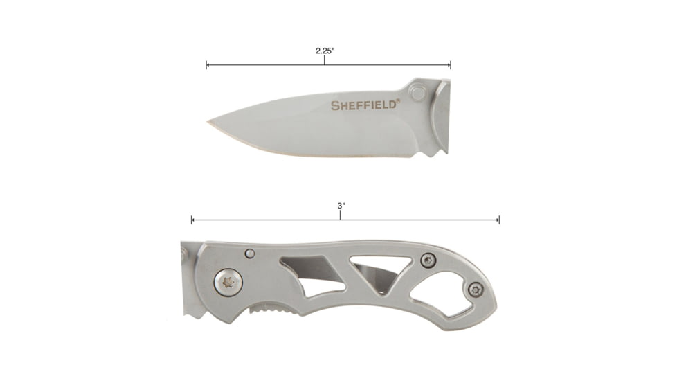 Sheffield 5 1/4 Inch Folding Pocket Knife, Silver, 12931