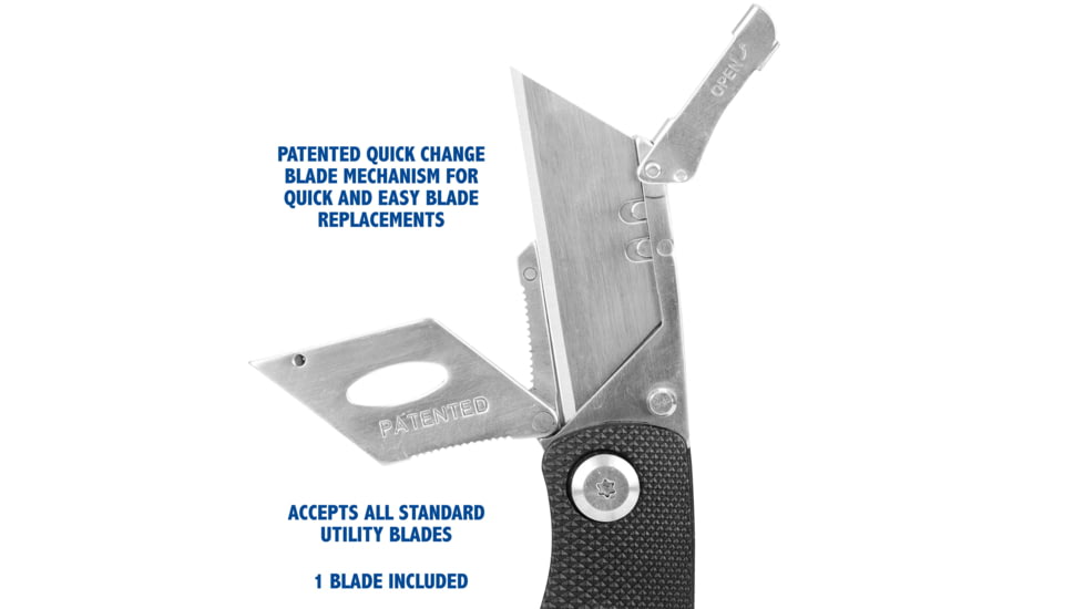 Sheffield Lock Back Utility Folding Knife, 3.5in, Black, 12613