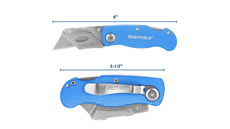 Sheffield Lock Back Utility Folding Knife, 3.5in, Blue, 12113
