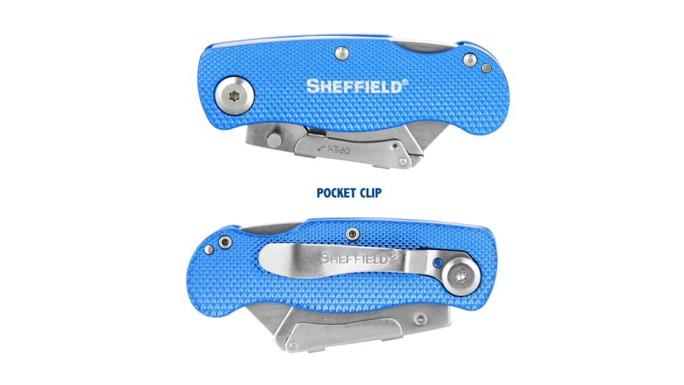 Sheffield Lock Back Utility Folding Knife, 3.5in, Blue, 12113