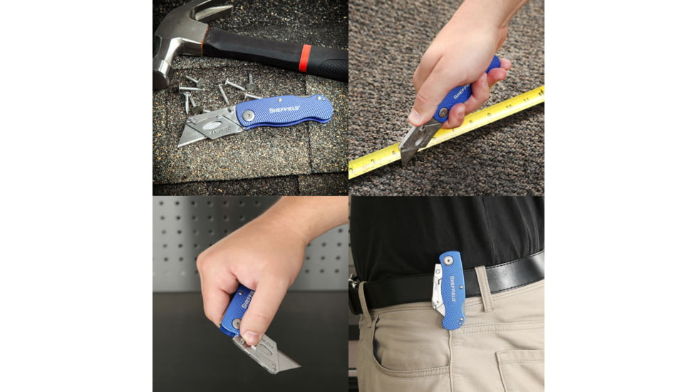 Sheffield Lock Back Utility Folding Knife, 3.5in, Blue, 12113