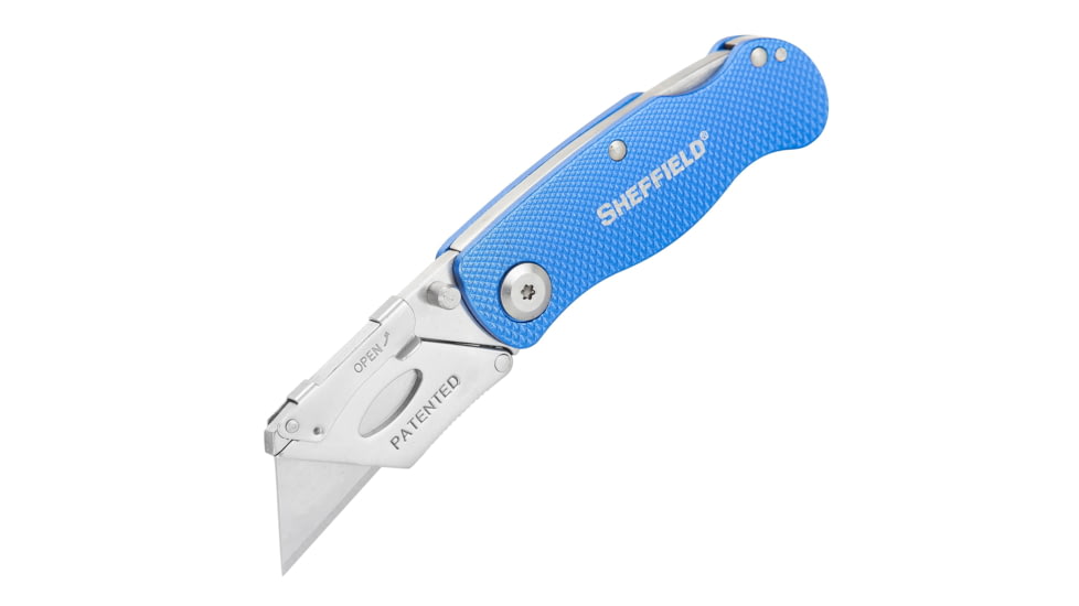 Sheffield Lock Back Utility Folding Knife, 3.5in, Blue, 12113