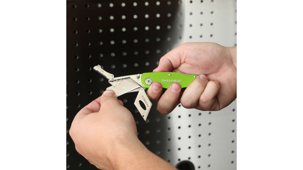 Sheffield Lock Back Utility Folding Knife, 3.5in, Green, 12615