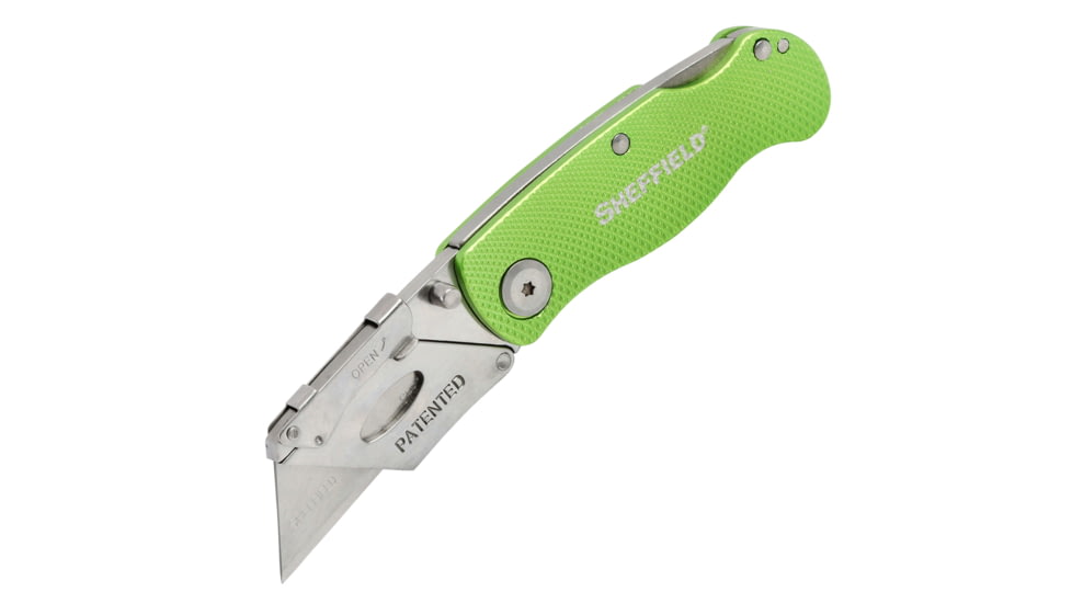 Sheffield Lock Back Utility Folding Knife, 3.5in, Green, 12615