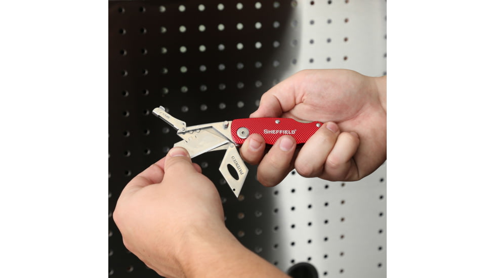 Sheffield Lock Back Utility Folding Knife, 3.5in, Red, 12614