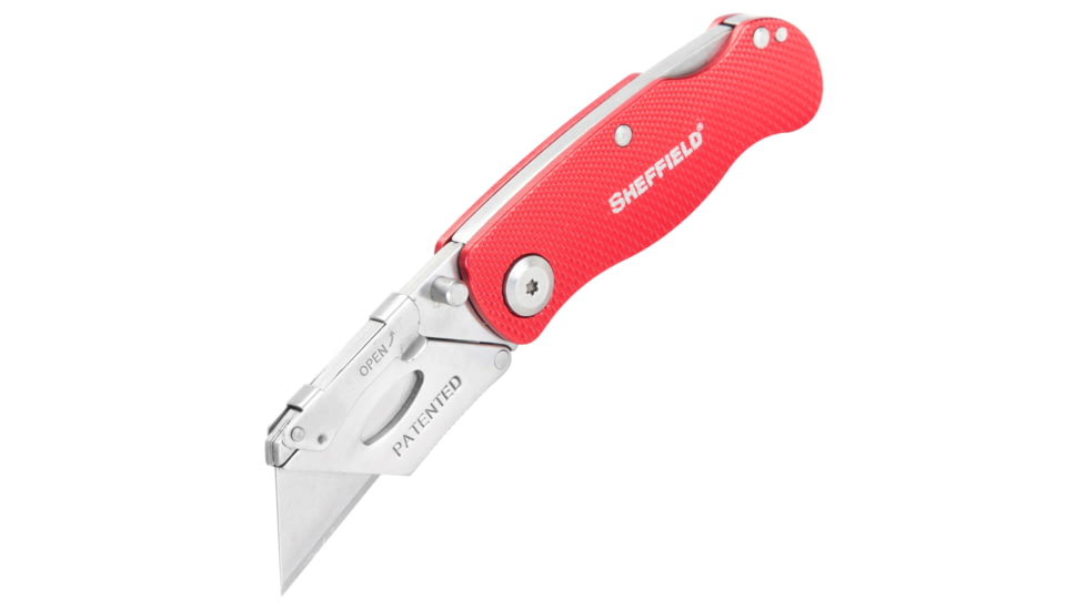 Sheffield Lock Back Utility Folding Knife, 3.5in, Red, 12614