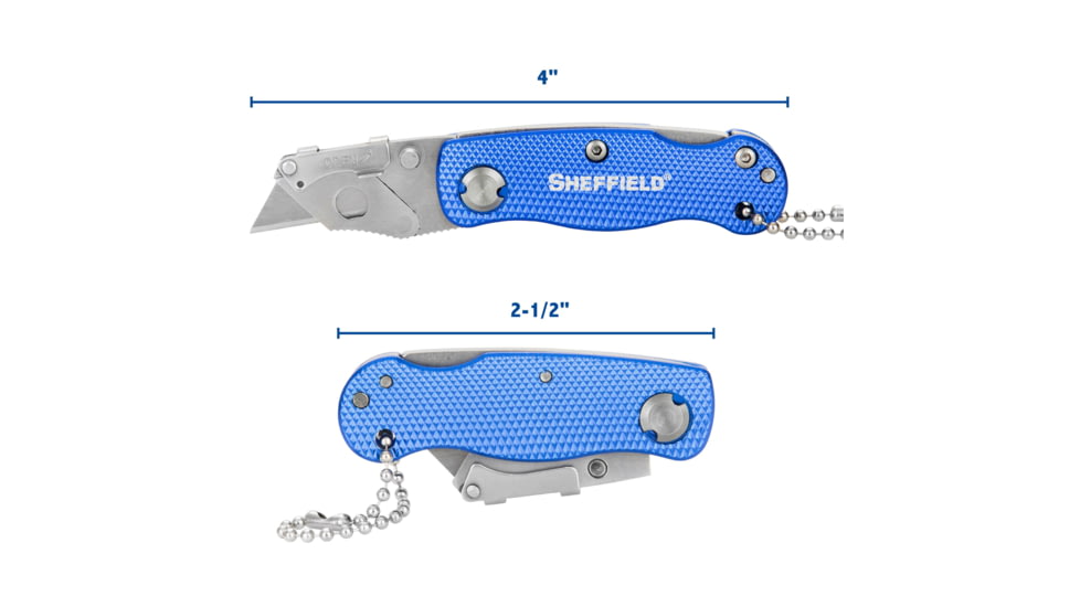 Sheffield Mini Ultimate Lock Back Utility Folding Knife, Blue, 12116