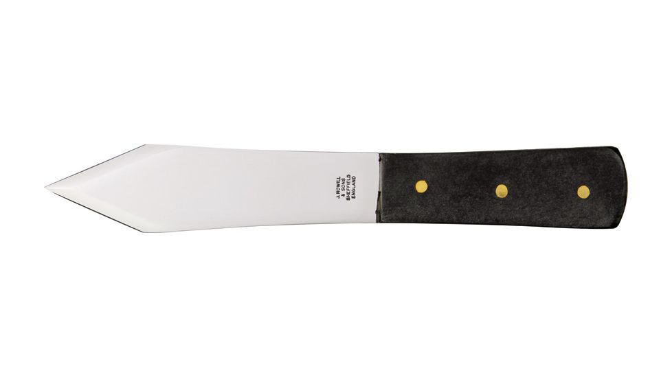 Sheffield Throwing Fixed Knife, polished stainless blade, Black composition handle SHE010