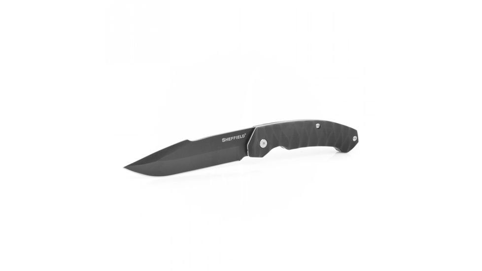 Sheffield Truxton 5.5in Drop Point Fixed Blade Knife, Black 12148