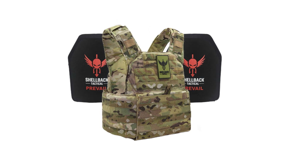 Shellback Tactical Banshee Active Shooter Kit with Level IV Model 1155 Armor Plates, Multicam, One Size, NSN N, SBT-BANRIF-ASK-MC