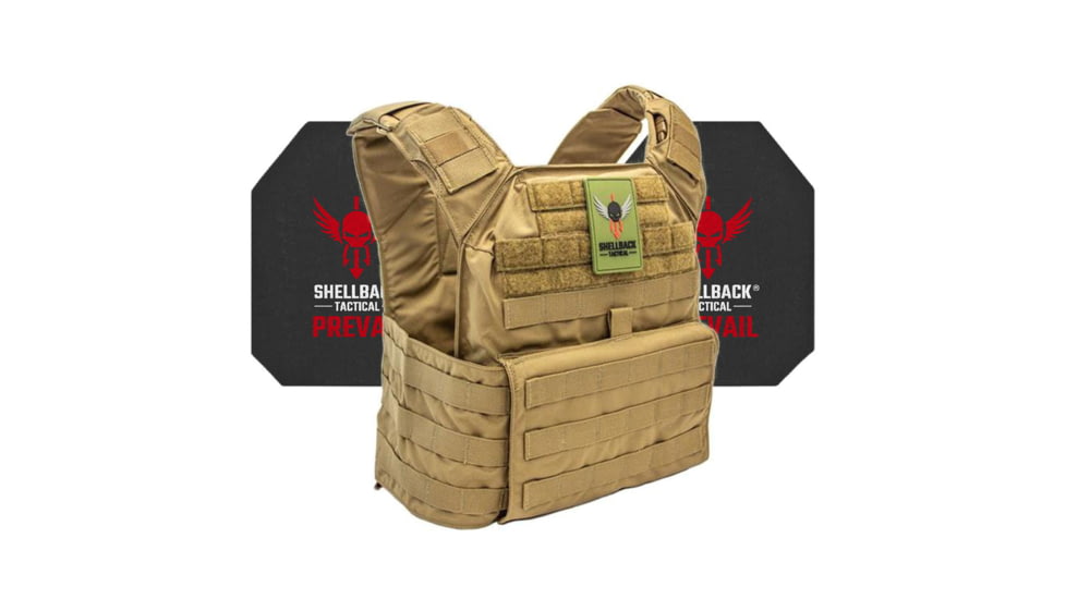 Shellback Tactical Banshee Active Shooter Kit with Level IV Model 4S17 Armor Plates, Coyote, One Size, SBT-BANRIF-4S17-CT
