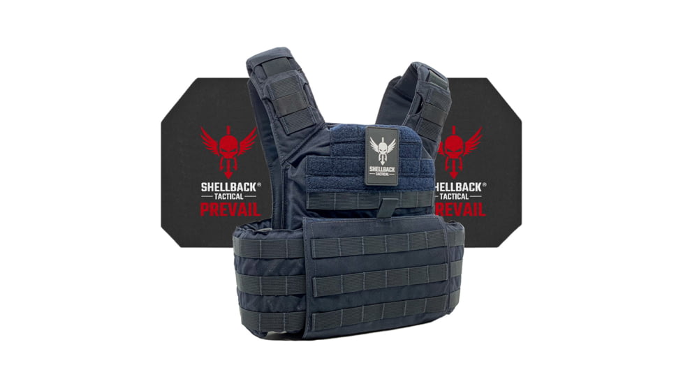 Shellback Tactical Banshee Active Shooter Kit with Level IV Model 4S17 Armor Plates, Navy Blue, One Size, SBT-BANRIF-4S17-NB