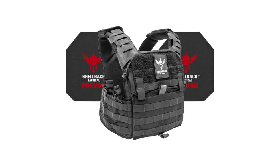 Shellback Tactical Banshee Elite 2.0 Active Shooter Kit with Level IV Model 4S17 Armor Plates, Black, One Size, SBT-BANELT-4S17-BK