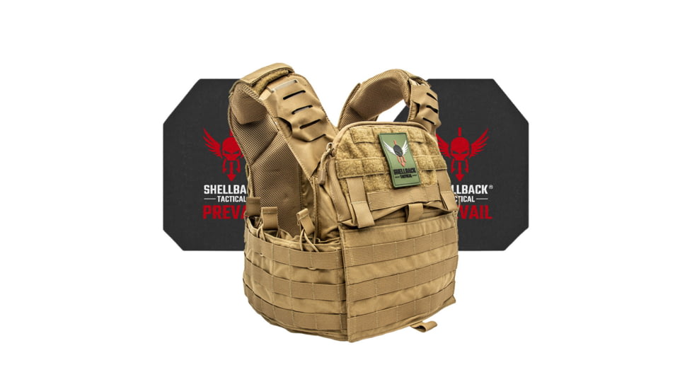 Shellback Tactical Banshee Elite 2.0 Active Shooter Kit with Level IV Model 4S17 Armor Plates, Coyote, One Size, SBT-BANELT-4S17-CT