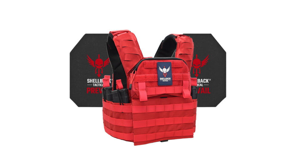 Shellback Tactical Banshee Elite 2.0 Active Shooter Kit with Level IV Model 4S17 Armor Plates, Range Red, One Size, SBT-BANELT-4S17-RD