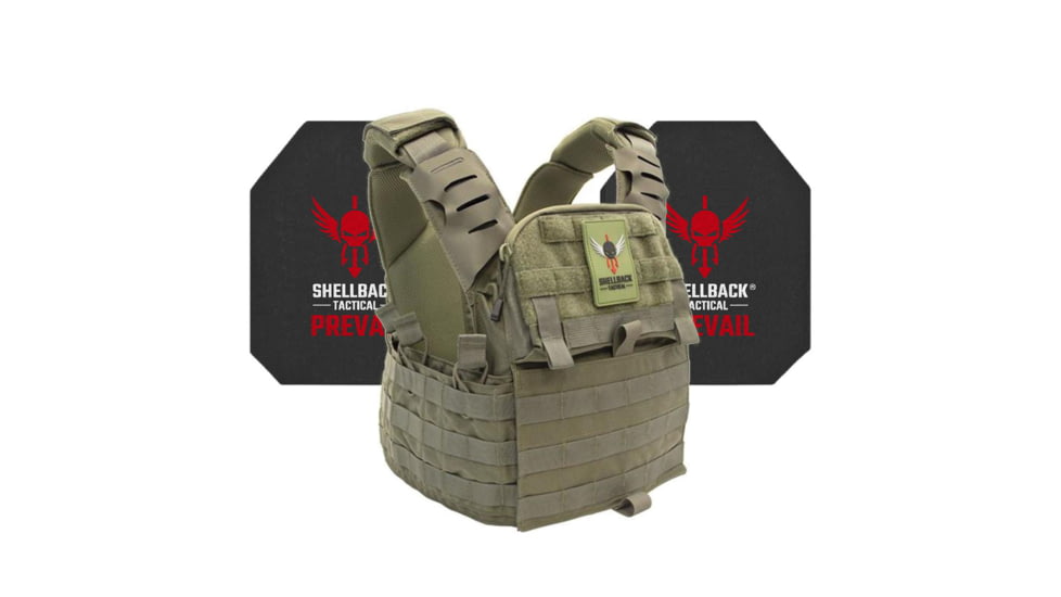 Shellback Tactical Banshee Elite 2.0 Active Shooter Kit with Level IV Model 4S17 Armor Plates, Ranger Green, One Size, SBT-BANELT-4S17-RG