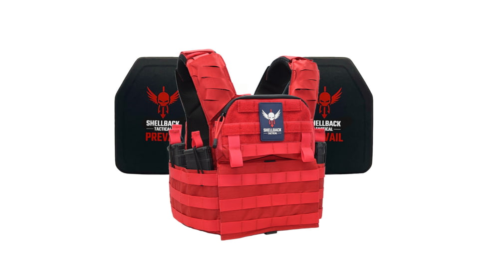 Shellback Tactical Banshee Elite 2.0 Level IV Body Armor Kit w/ Model 4SICMH Ceramic Plates, Range Red, One Size, SBT-BANELT-4SICMH-RD