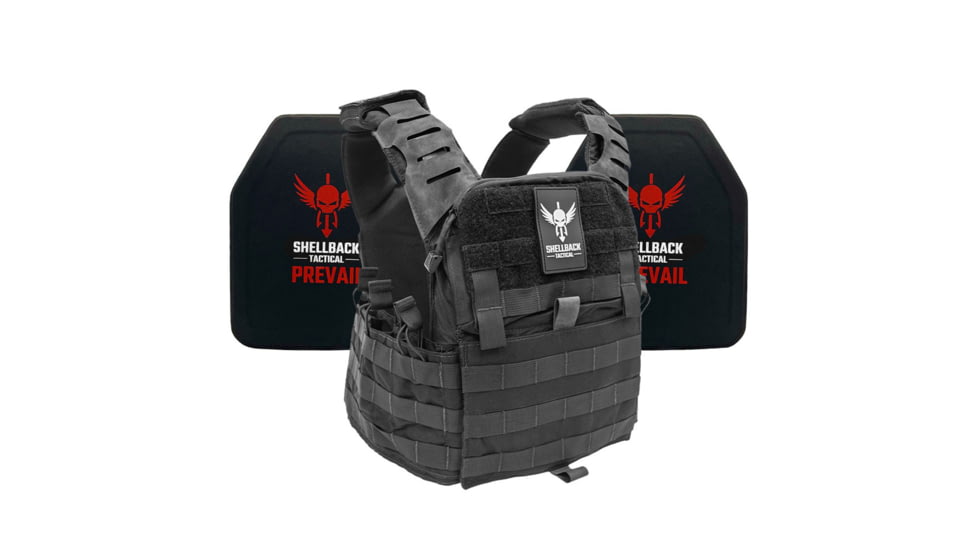 Shellback Tactical Banshee Elite 2.0 Lightweight Level IV Ceramic Plates Armor Kit, Black, One Size, SBT-BANELT-4SICMH-BK