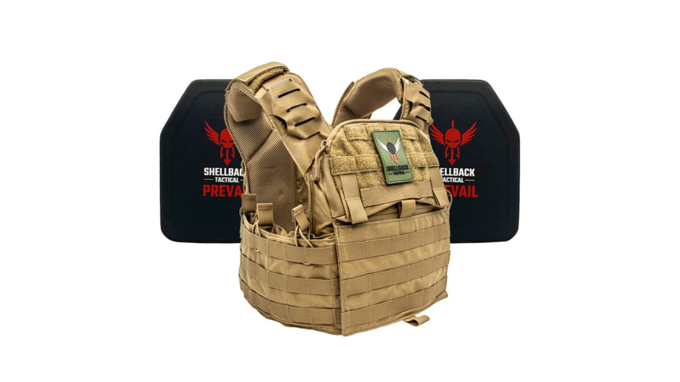 Shellback Tactical Banshee Elite 2.0 Lightweight Level IV Ceramic Plates Armor Kit, Coyote, One Size, SBT-BANELT-4SICMH-CT