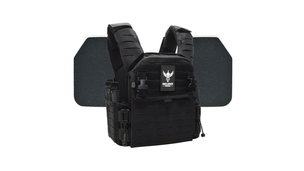 Shellback Tactical Banshee Elite 3.0 Body Armor Kit with Level III+ Model P5mmSAO Armor Plates, Black, L/XL, SBT-BANELT3-P5MM-BK-LXL