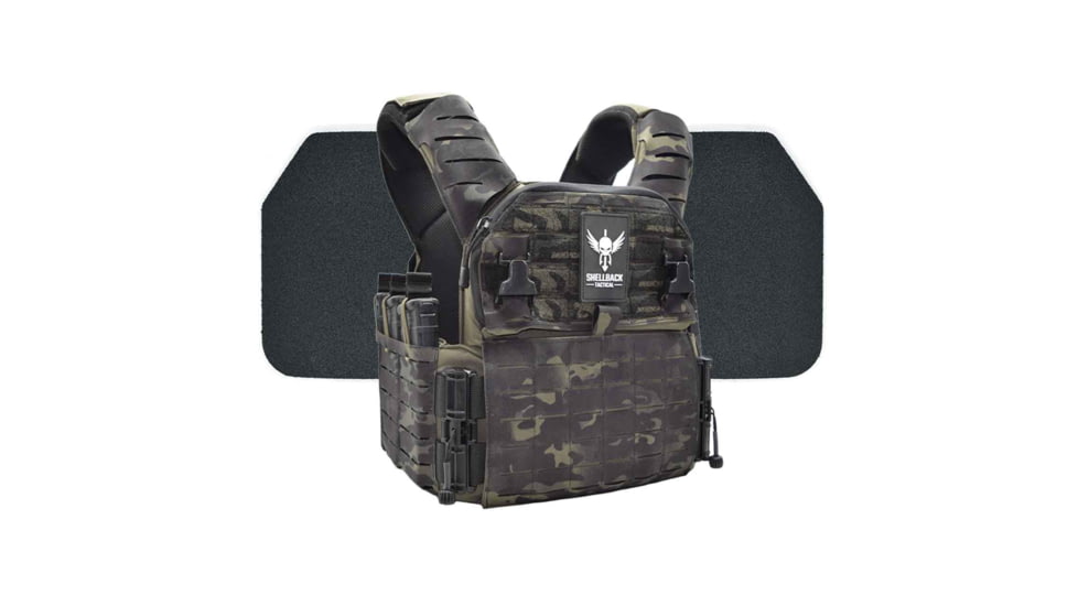 Shellback Tactical Banshee Elite 3.0 Body Armor Kit with Level III+ Model P5mmSAO Armor Plates, Multicam Black, L/XL, SBT-BANELT3-P5MM-RGMB-LXL