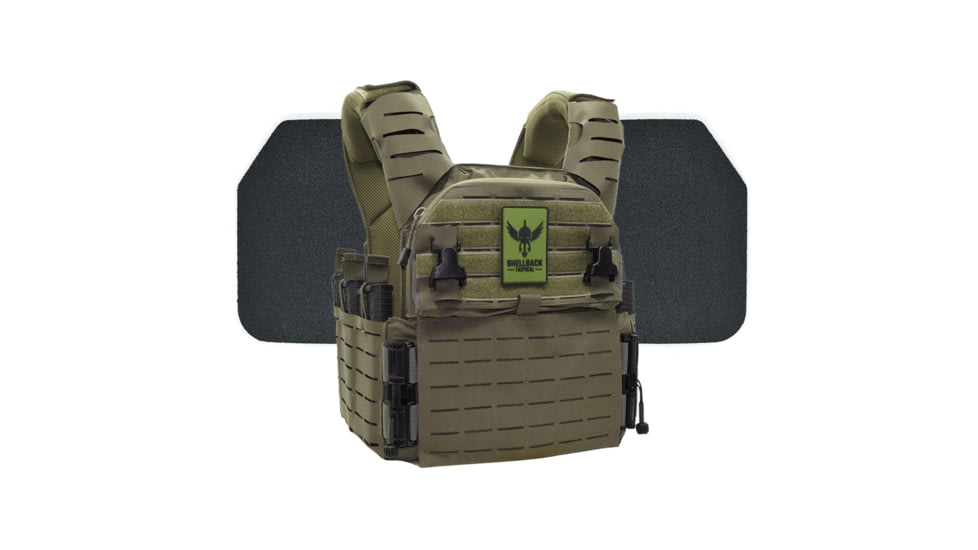 Shellback Tactical Banshee Elite 3.0 Body Armor Kit with Level III+ Model P5mmSAO Armor Plates, Ranger Green, S/M, SBT-BANELT3-P5MM-RG-SM
