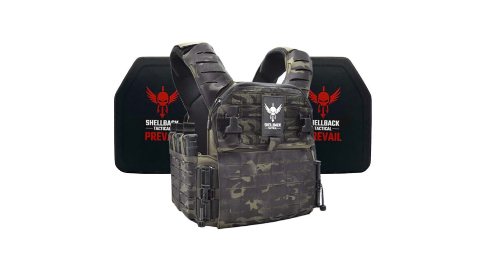 Shellback Tactical Banshee Elite 3.0 Level IV Body Armor Kit w/ Model 4SICMH Ceramic Plates, Ranger Green/Multicam Black, Small/Medium, SBT-BANELT3-4SICMH-RGMB-SM