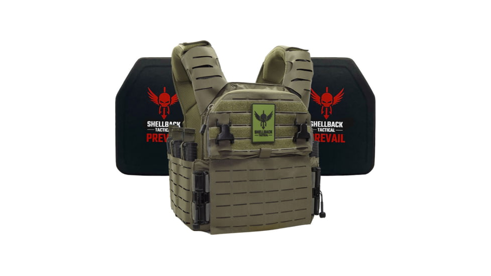 Shellback Tactical Banshee Elite 3.0 Level IV Body Armor Kit w/ Model 4SICMH Ceramic Plates, Ranger Green, 2XL/3XL, SBT-BANELT3-4SICMH-RG-2X3X