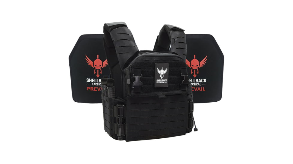 Shellback Tactical Banshee Elite 3.0 Lightweight Level III Armor System, SAPI Cut, Single Curved, 10x12in, Black, Large/XLarge, SBT-BANELT3-LON-III-P-BK-LXL