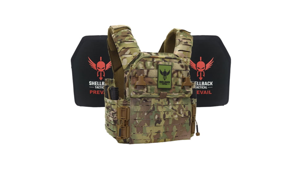 Shellback Tactical Banshee Elite 3.0 Lightweight Level III Armor System, SAPI Cut, Single Curved, 10x12in, Multicam, Small/Medium, SBT-BANELT3-LON-III-P-MC-SM