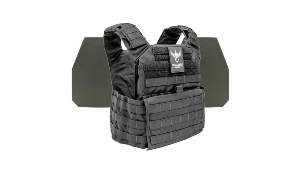 Shellback Tactical Banshee Rifle Level IV Body Armor Kit with Model L410 Plates, Black, One Size, SBT-BANRIF-L410-BK