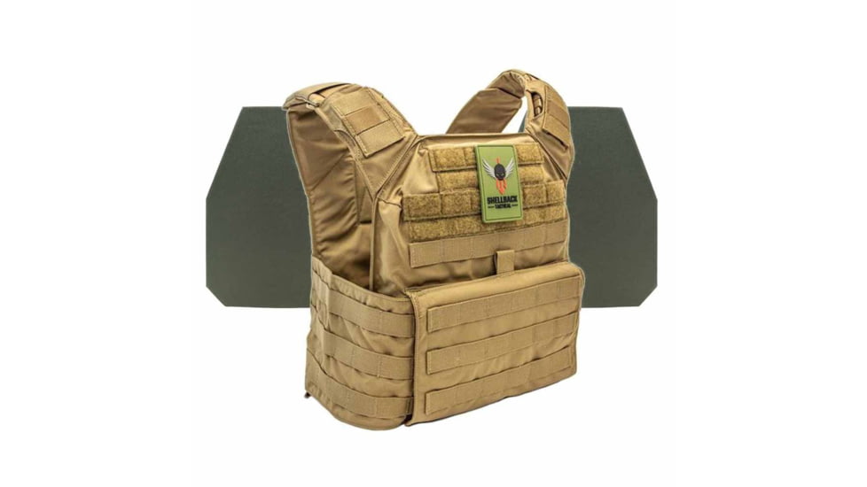 Shellback Tactical Banshee Rifle Level IV Body Armor Kit with Model L410 Plates, Coyote, One Size, SBT-BANRIF-L410-CT