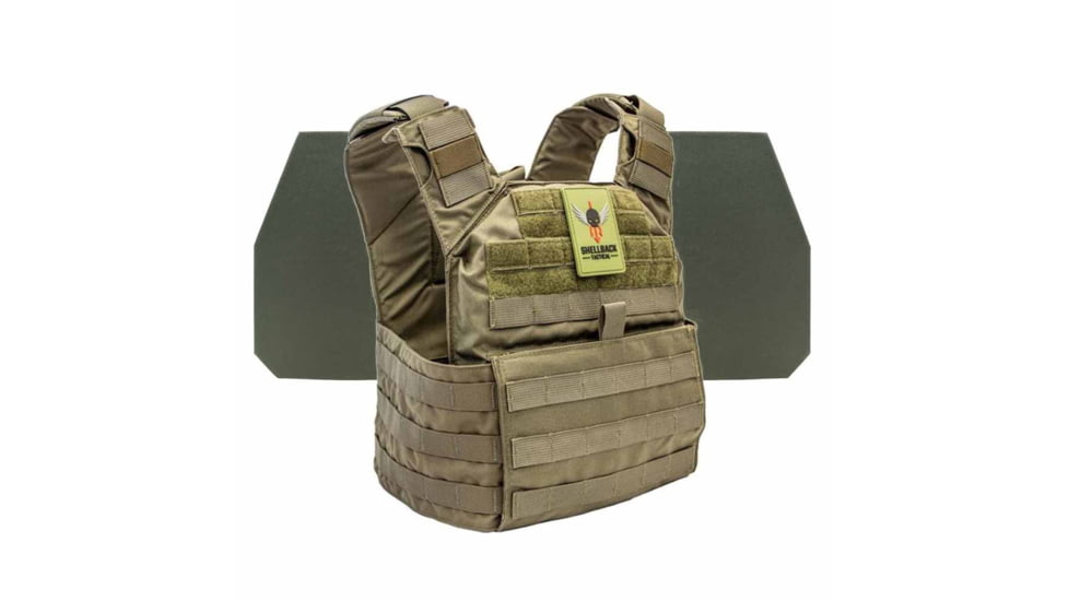 Shellback Tactical Banshee Rifle Level IV Body Armor Kit with Model L410 Plates, Ranger Green, One Size, SBT-BANRIF-L410-RG