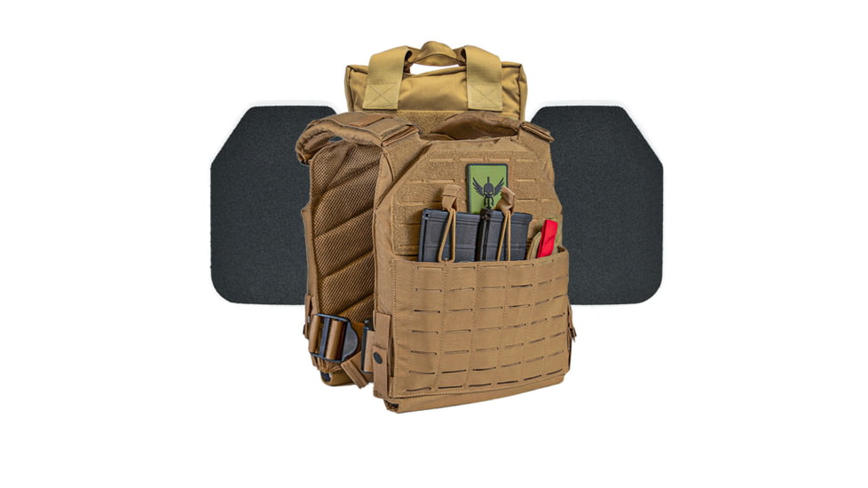 Shellback Tactical Defender 2.0 Active Shooter Armor Kit with Level III+ Model P5mmSAO Armor Plates, Coyote, One Size, SBT-9040-P5MM-CT