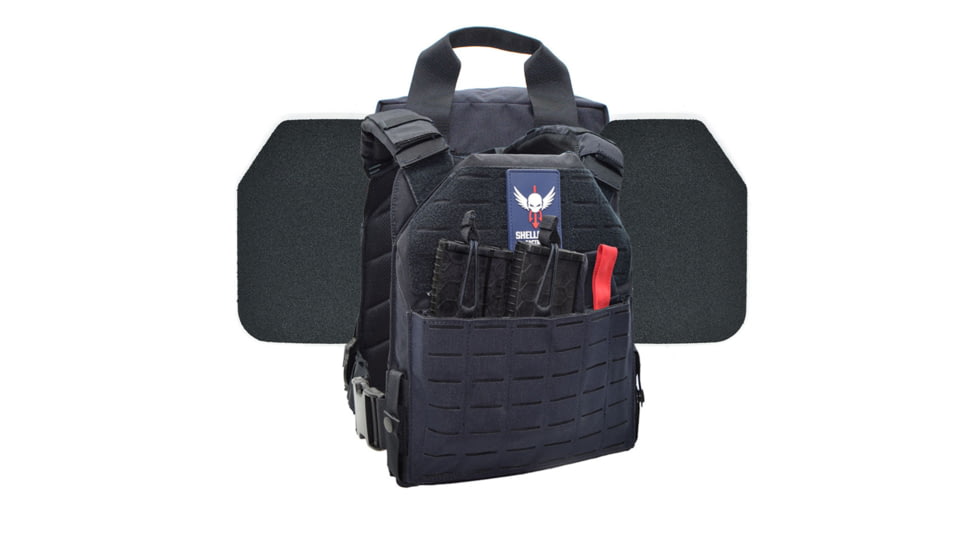 Shellback Tactical Defender 2.0 Active Shooter Armor Kit with Level III+ Model P5mmSAO Armor Plates, Navy Blue, One Size, SBT-9040-P5MM-NB