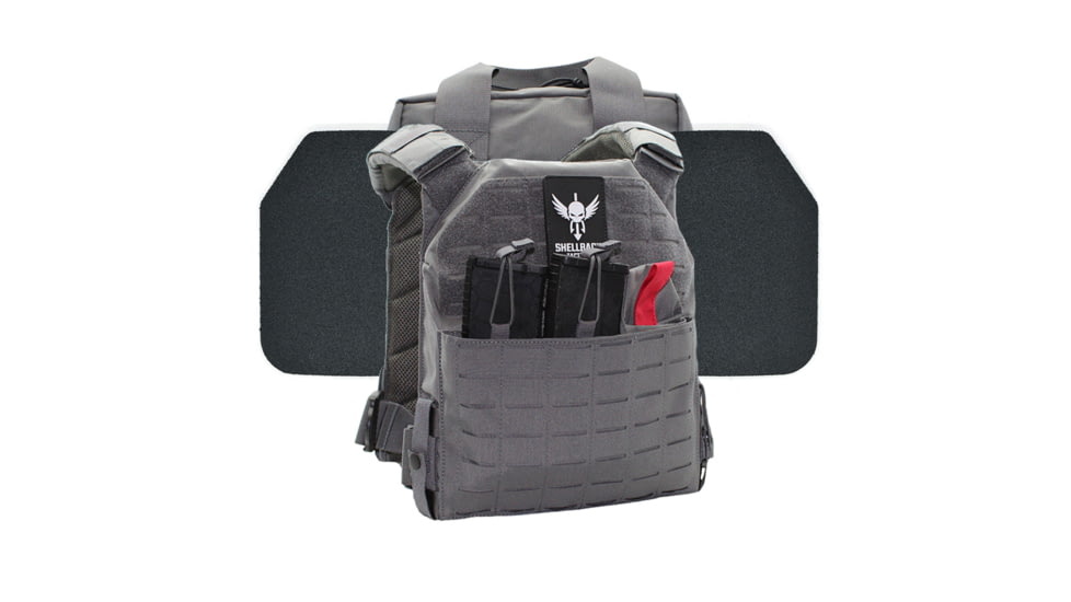 Shellback Tactical Defender 2.0 Active Shooter Armor Kit with Level III+ Model P5mmSAO Armor Plates, Wolf Grey, One Size, SBT-9040-P5MM-WG