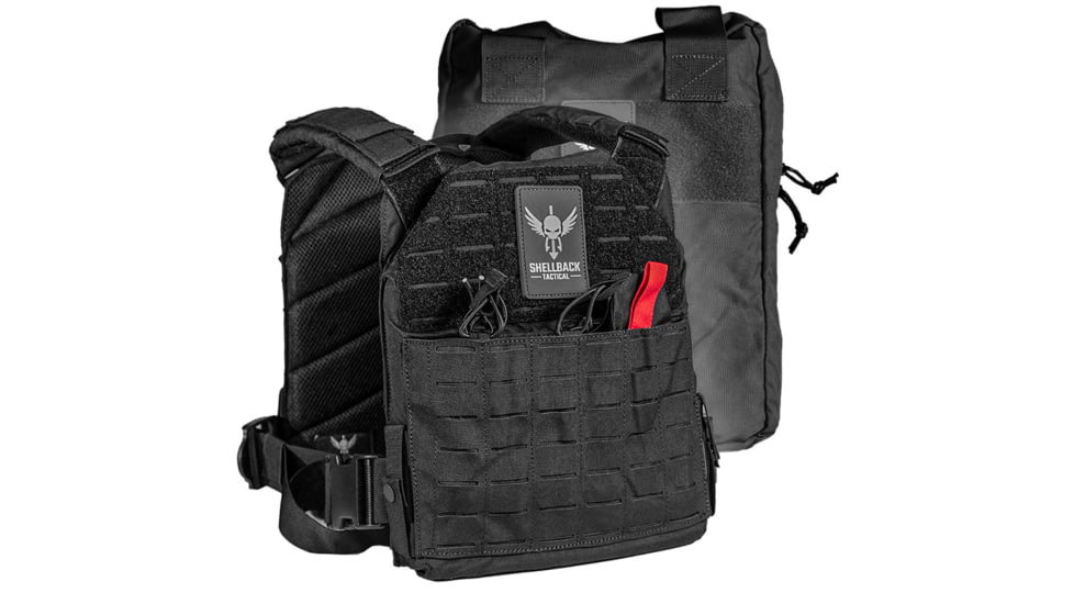 Shellback Tactical Defender 2.0 Active Shooter Kit, Plate Carrier and Bag, Black, One Size, SBT-9040-BK