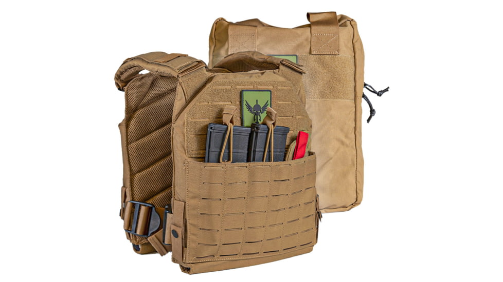 Shellback Tactical Defender 2.0 Active Shooter Kit, Plate Carrier and Bag, Coyote, One Size, SBT-9040-CT